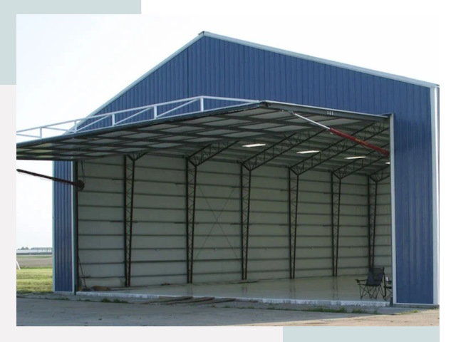 Прямо стенные ангары в прохладном